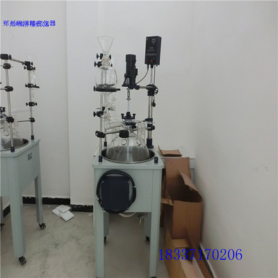 郑州定制闭式反应釜化学实验设备医用 制药分离20L单层玻璃反应釜|ru