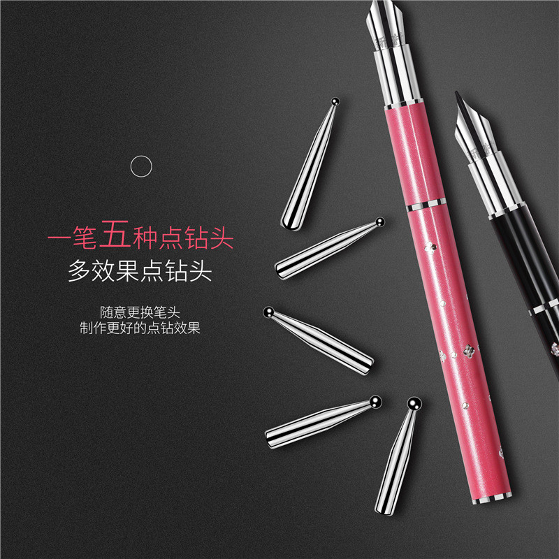 Herramientas de uñas al por mayor pintura ultra fina pluma de uñas pintura pluma de rastreo pluma taladro pluma 5 tipos de cabezas se pueden reemplazar