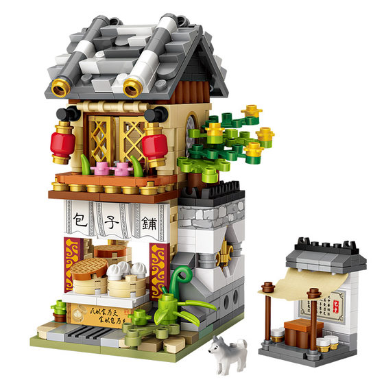 LOZ building blocks Chinese culture theme assembling building blocks small particle Street View Building Blocks Children's Educational Toys 1722
