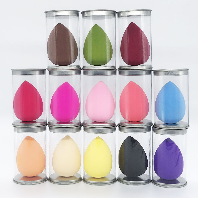 非乳胶水滴粉扑美妆蛋盒装海绵粉扑亲水性葫芦斜切粉扑泡水变大