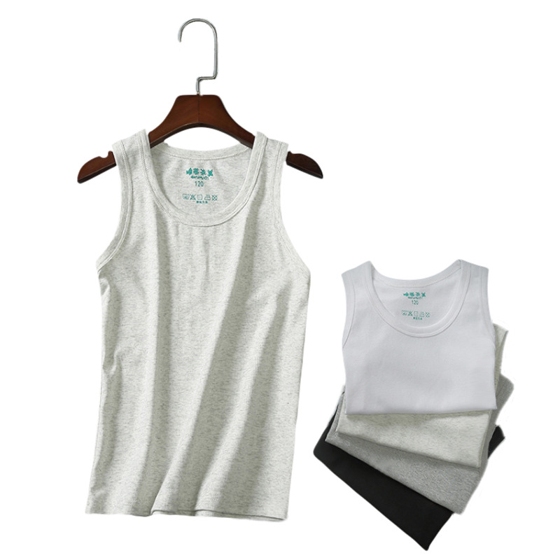 儿童背心夏季纯棉男童背心韩版宝宝纯色中大女童打底背心厂家批发|ms