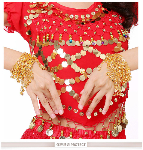 Belly stage bracelet ethnic dance metal bell arm bracelet costume bell armband indian dance performance accessories