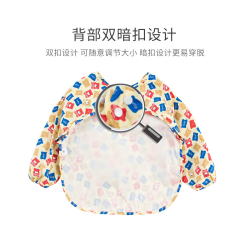 Foreign trade European and American children's smocks, children's painting clothes, baby food pockets, baby reverse dressing, Amazon cross-border supply