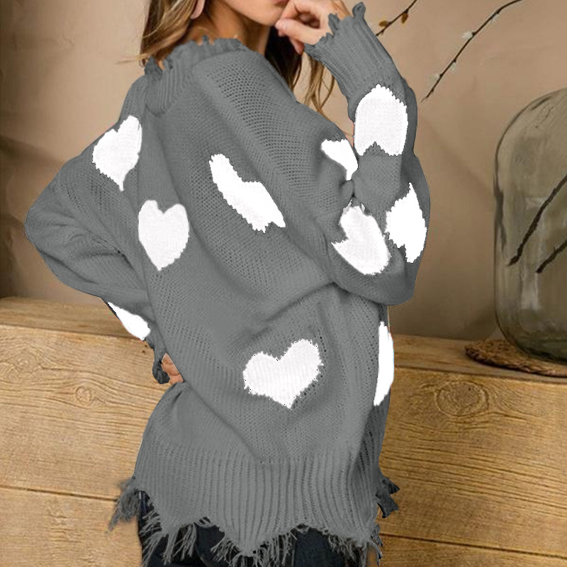 Women's Sweater Long Sleeve Sweaters & Cardigans Elegant Heart Shape display picture 14