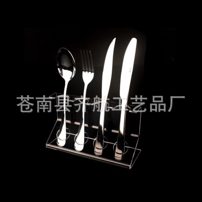 厂家Pfizer亚克力勺子刀叉展示架有机玻璃餐具汤勺工艺制品