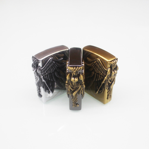 Wholesale Liberty God of War Patch Lighter Z1050 Amazon Goddess Open Flame Grinding Wheel Lighter