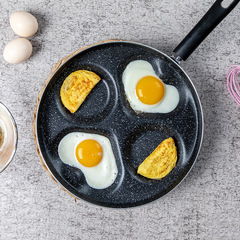 Medical stone non-stick pan four-hole omelette pan egg dumpling pan waffle mold 24cm multi-function frying pan