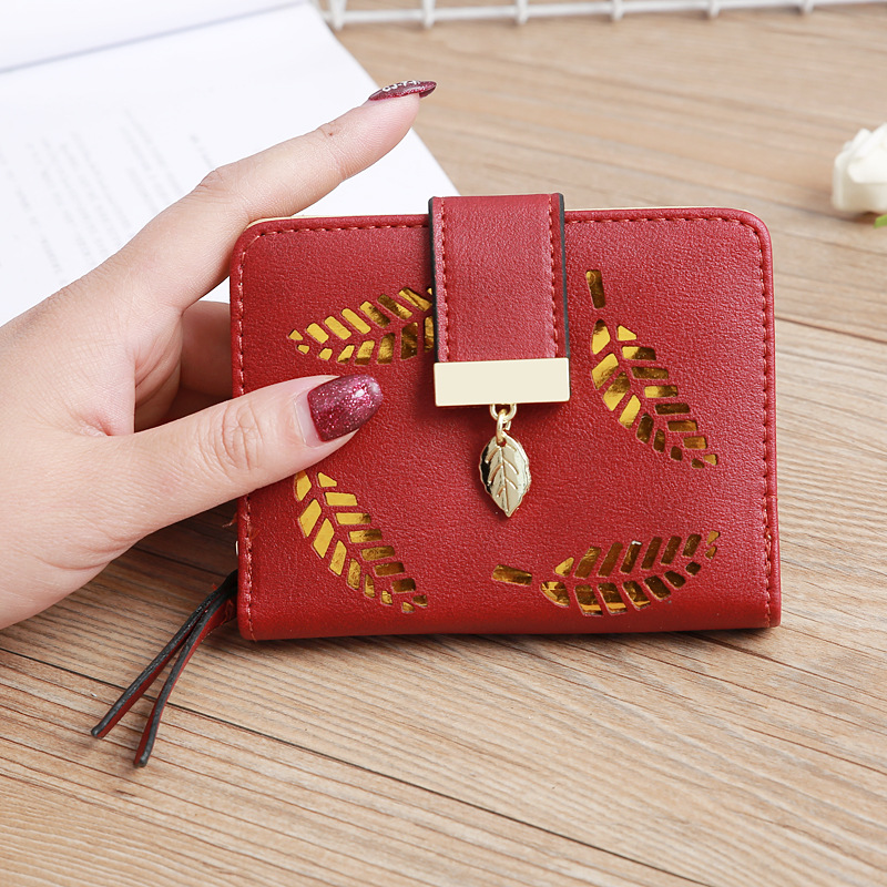 Korean Hollow Leaf Flower Two Fold Wallet display picture 24