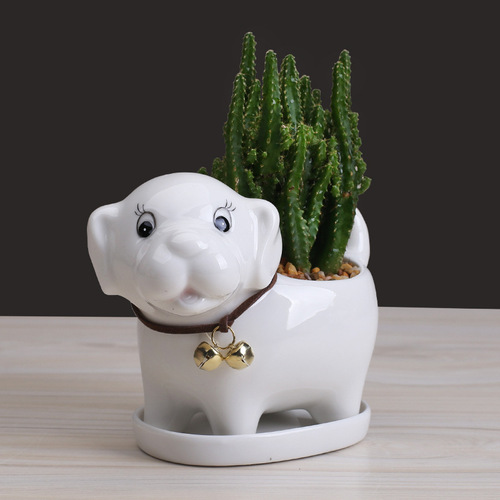 European simple cartoon puppy succulent flowerpot ceramic creative gardening desktop plant container home decoration ornaments