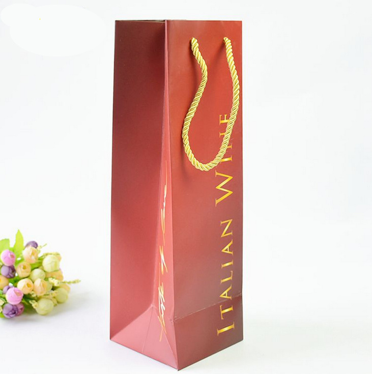 上海BSCI厂家外贸出口加厚红酒纸袋手提袋礼品袋彩色印刷单瓶双瓶