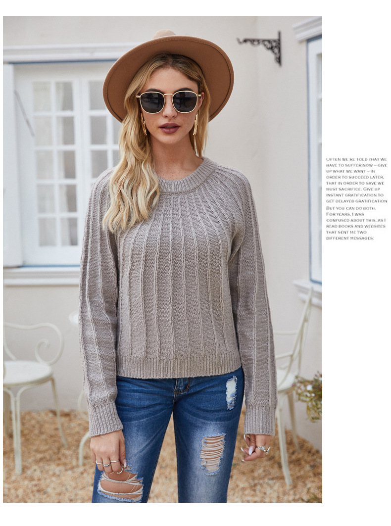 new women s pullover loose hot style solid color women s knitted sweater NSYH7165