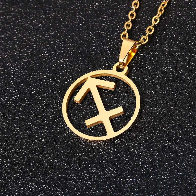 Acier Inoxydable Plaqué Or 18K Style Simple Placage Constellation Aucun Collier display picture 12
