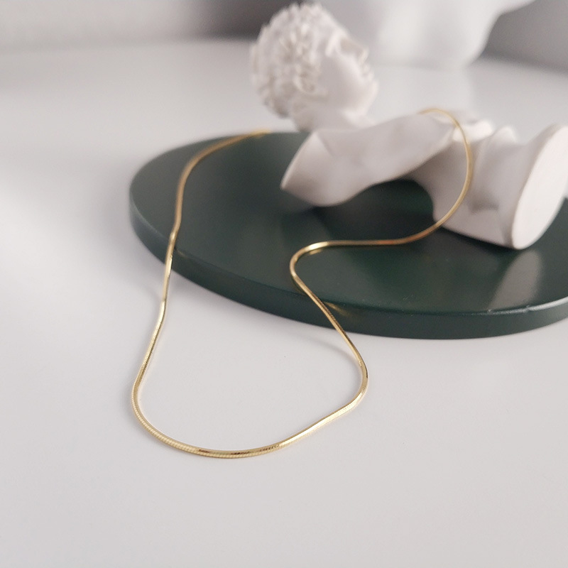 6g Weight Necklace Classification snake chain Chain Type 1 Piece Quantity Daily Occasion 925 Sterling Silver Material Solid Color Pattern Women'S Gender Plating Design Simple Style Style 925 Sterling Silver Snake Chain Plating Solid Color Necklace 6