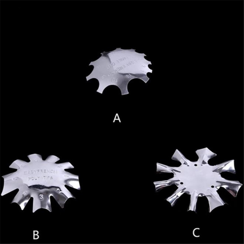 Clavo francés que forma la placa de acero modelo de uñas de cristal que hace la plantilla de acero inoxidable