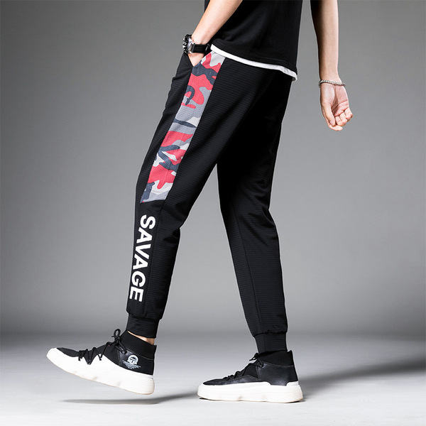 Summer camouflage silk quick dry thin breathable trousers