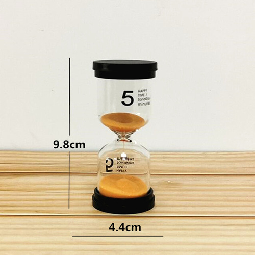 Factory Direct Wholesale Retail Timing Hourglass 5-Minute Hourglass Creative Gift Children Reading Hourglass Black Lid