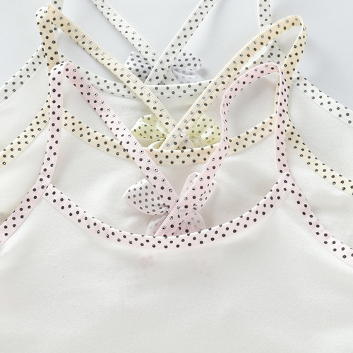 Girls' underwear vest, developmental period primary school students 6-12-15 years old girls pure cotton big children's bra straps tube top