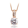 Pendant, necklace, golden zirconium, accessory, European style, micro incrustation, pink gold, wholesale