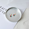 Cute short earrings heart-shaped heart shaped, two-color ear clips, simple and elegant design, no pierced ears
