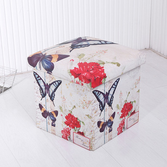 厂家直销多功能皮革数码印刷收纳凳加强家沙发凳批发换鞋凳防水