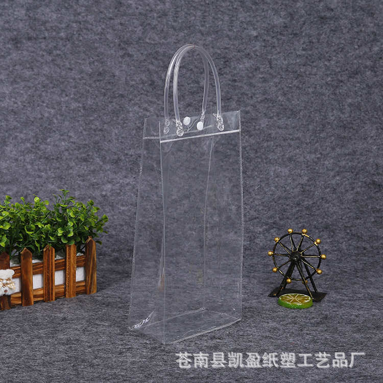 PVC透明塑料按扣袋 手提礼品包装袋 透明塑料礼品包装袋印制logo