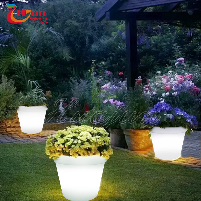 LED charge Battery courtyard desktop tea table Flowerpot lamp 16 Controllable intelligence Flower pot