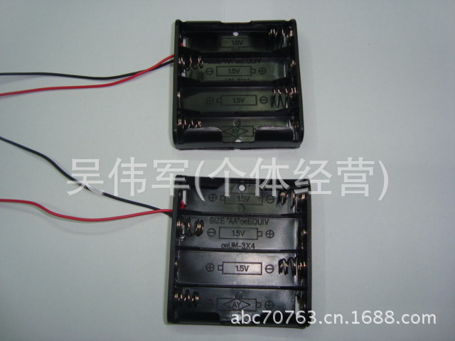 电池盒塑料实验推力车玩具灯具配件5号4节电池电源连接线