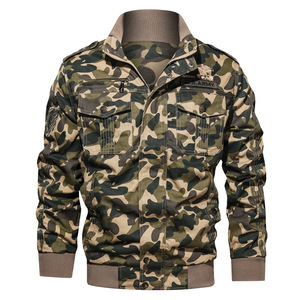 Spring and autumn thin men’s baseball collar camouflage cotton wash coat large casual jacket