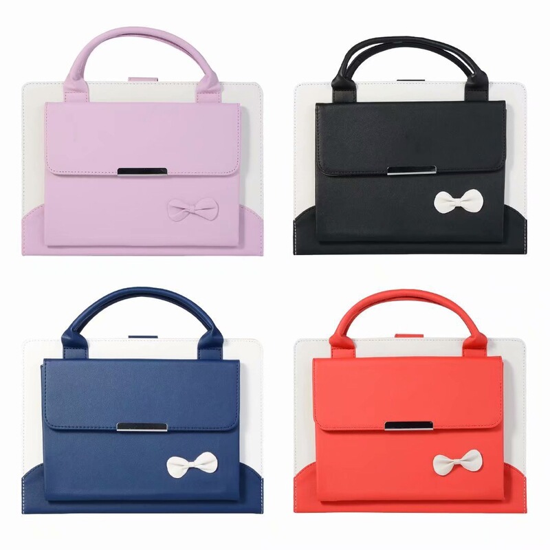 Factory 2020 new IPADPro11 protective case mini5 bow air handbag 9.7 flat 10.5 leather case