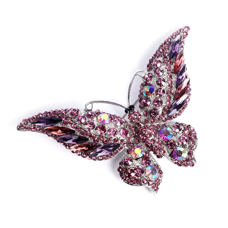 Rétro Papillon Alliage Incruster Diamant Artificiel Cristal Femmes Broches display picture 4