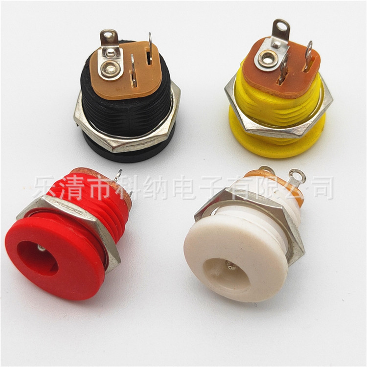 厂家供应DC-022电源插座 DC母座 外径5.5*2.1MM 带螺纹DC022插口