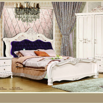 wholesale customized grace Solid wood bed Princess Bed 1.8 European Double hotel bedroom furniture