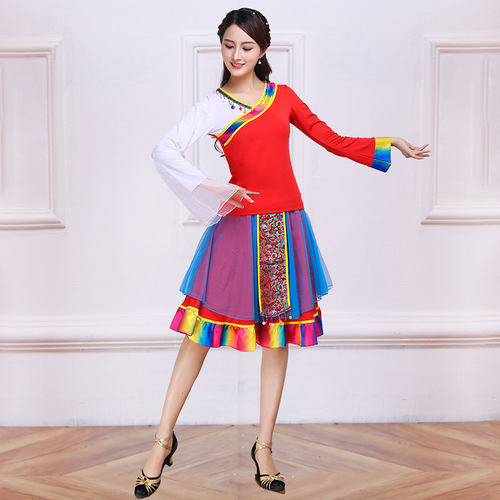 Square dance Tibetan costume Tibetan dance performance women adult Tibetan clothing women ethnic style new set 2018