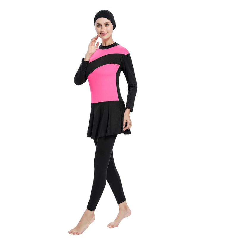 女士保守连体沙滩泳衣亚马逊跨境外贸成人游泳套装Muslimswimwear详情42