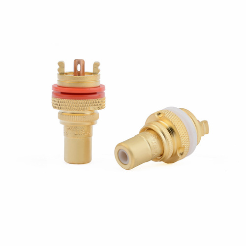 American CMC pure copper gold-plated lotus base RCA female socket audiophile power amplifier lotus jack tube audio terminal sound and music