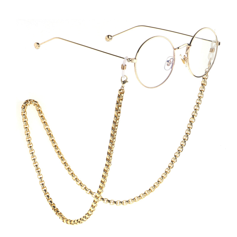 Hot sale fashion simple color protection non-fading gold thick glasses rope aluminum chain glasses chain non-slip