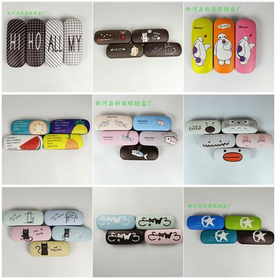 廠家直銷兒童卡通眼鏡盒近視學生眼鏡盒複古可愛鐵盒可定制批發