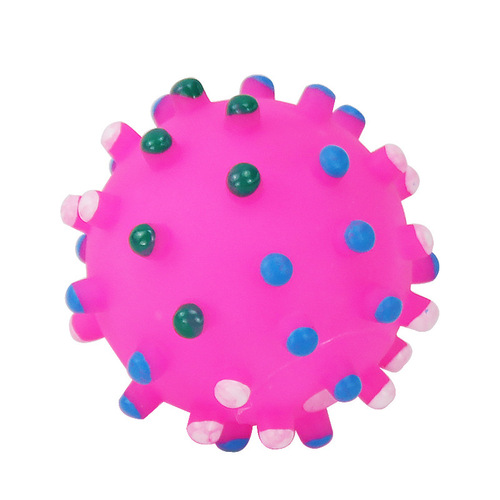 Direct Manufacturer Supply Dog Sound Making Rubber Spiky Ball Pet Toy 7CM Rubber Dog Toy Pet Supplies