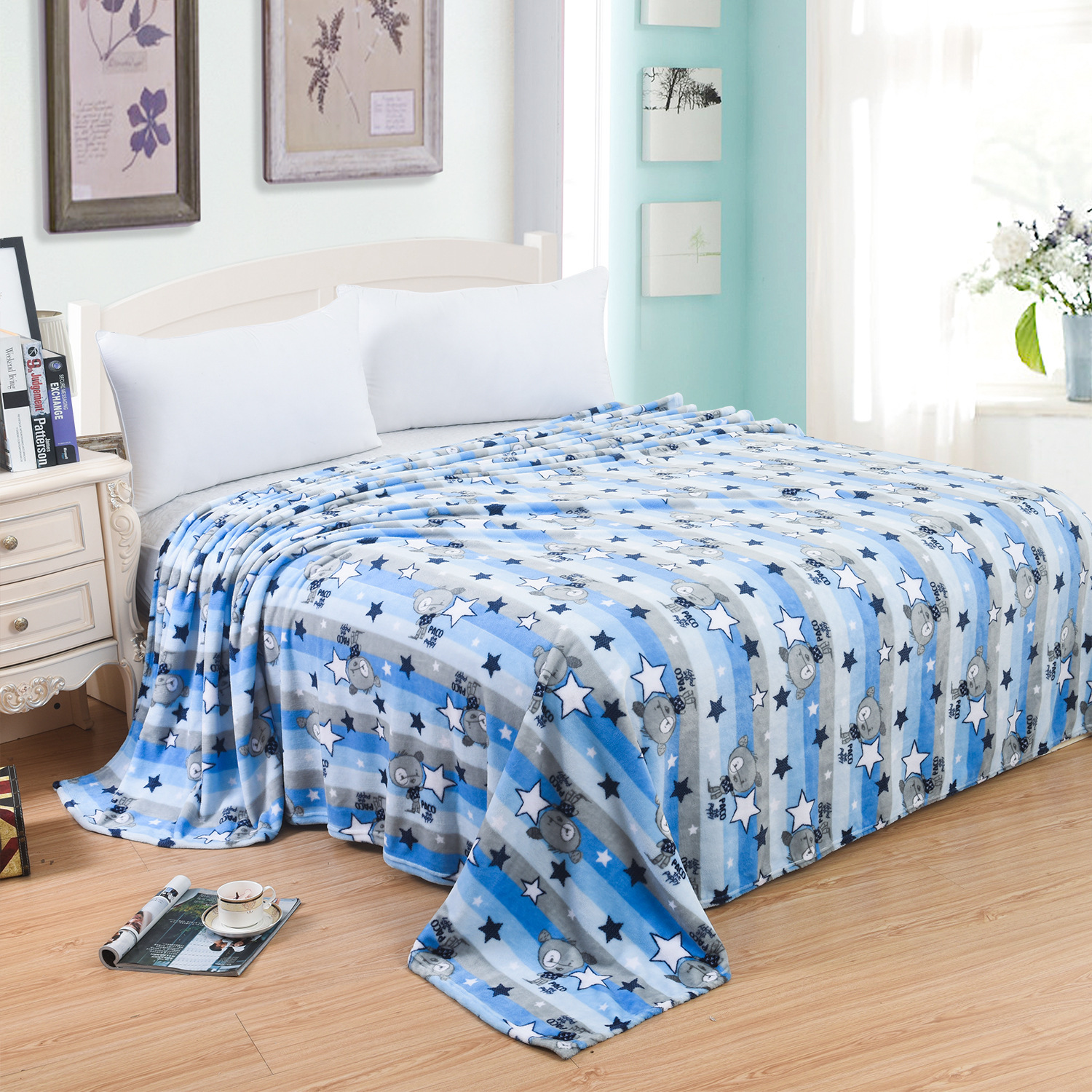 Chemical fiber blanket Manufactor Direct selling Customized Flannel Blanket Cartoon children Air blanket summer Blanket