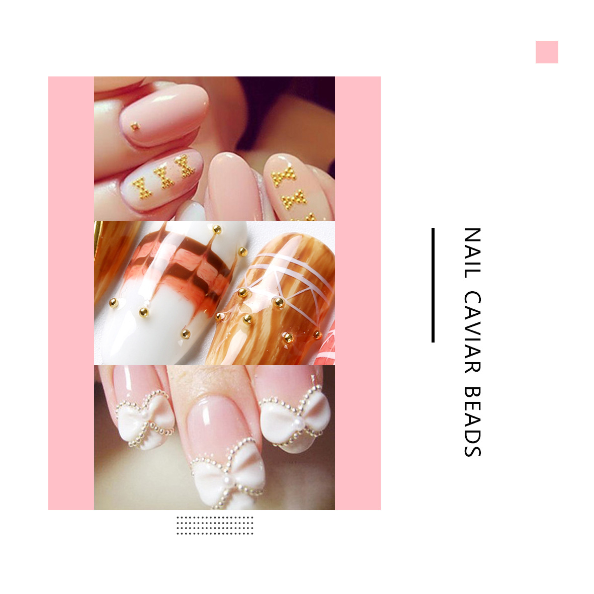 Nueva joyería de uñas en caja de oro y plata pequeñas cuentas de acero galvanoplastia decoraciones de metal sin decoloración micro cuentas de oro y plata