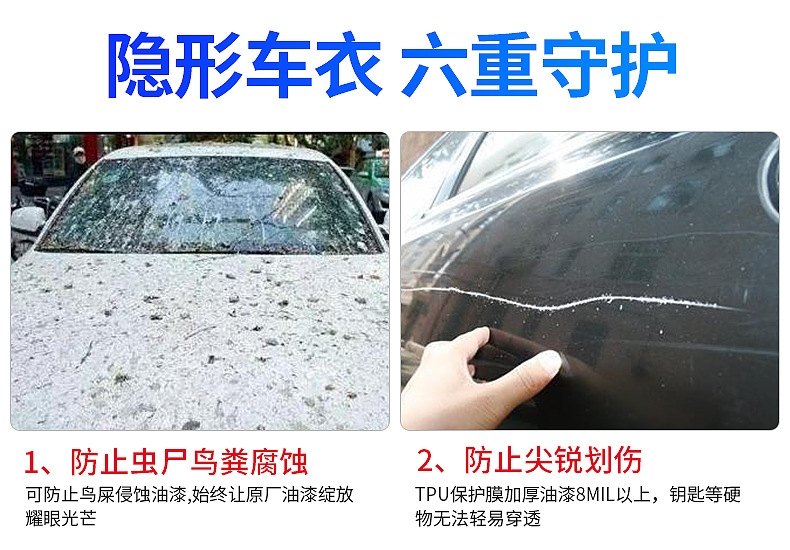 Car Invisible Film TPU Paint Protection Film Self Healing Scratch Resistant