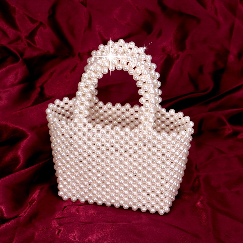New Ladies Pearl Bag Fashion Handbag Hand-beaded Woven Bag Wholesale Nihaojewelry display picture 3