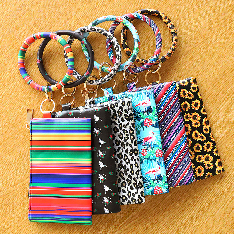 Fashion Color Block Leopard Pu Leather Patchwork Women's Bag Pendant Keychain 1 Piece display picture 3