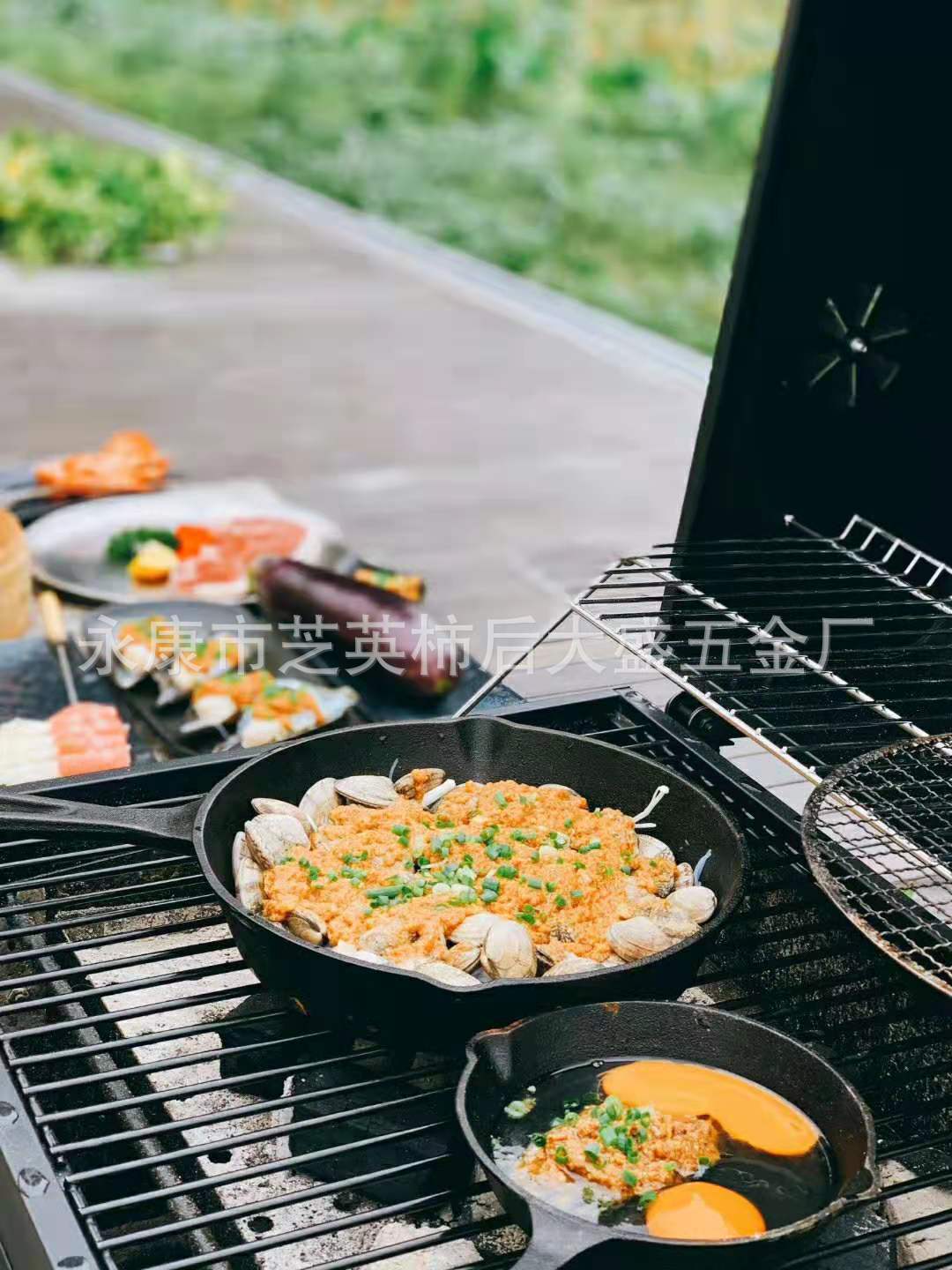 Soy una fábrica barbacoa generoso patio al aire libre gran protección del medio ambiente Plaza barbacoa estufa gran capacidad tapada horno