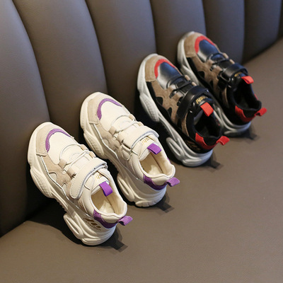 童鞋2019春季新款儿童运动鞋韩版魔术贴男童运动鞋软底时尚女童鞋