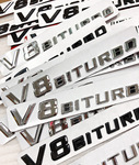 Новый быстро бегать логотип V12V8 BITURBO логотип пара турбина усилитель марка крыло боковая маркировка