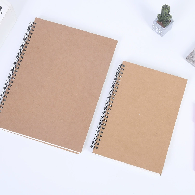 Креативная простая тетрадь в рулоне B5 A5 из крафт-бумаги блокнот rollover coil notebook blank graffiti coil book wholesale