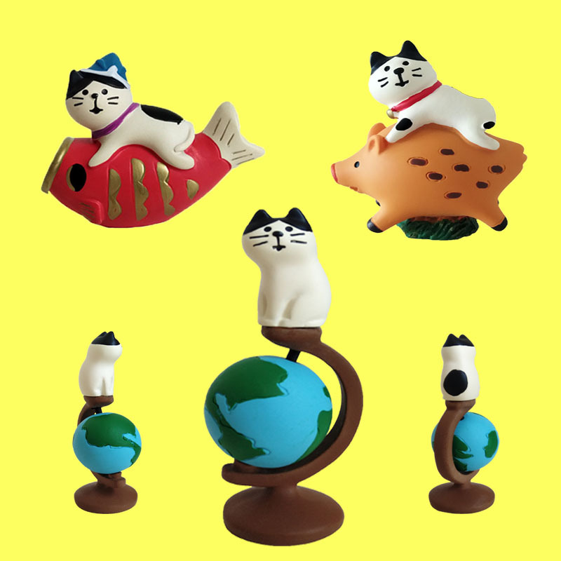 Cute Pastoral Cat Resin Ornaments Artificial Decorations display picture 1