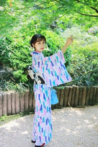 Japanese kimono women’s small fresh and elegant square improved version of kimono wrinkle free and iron free