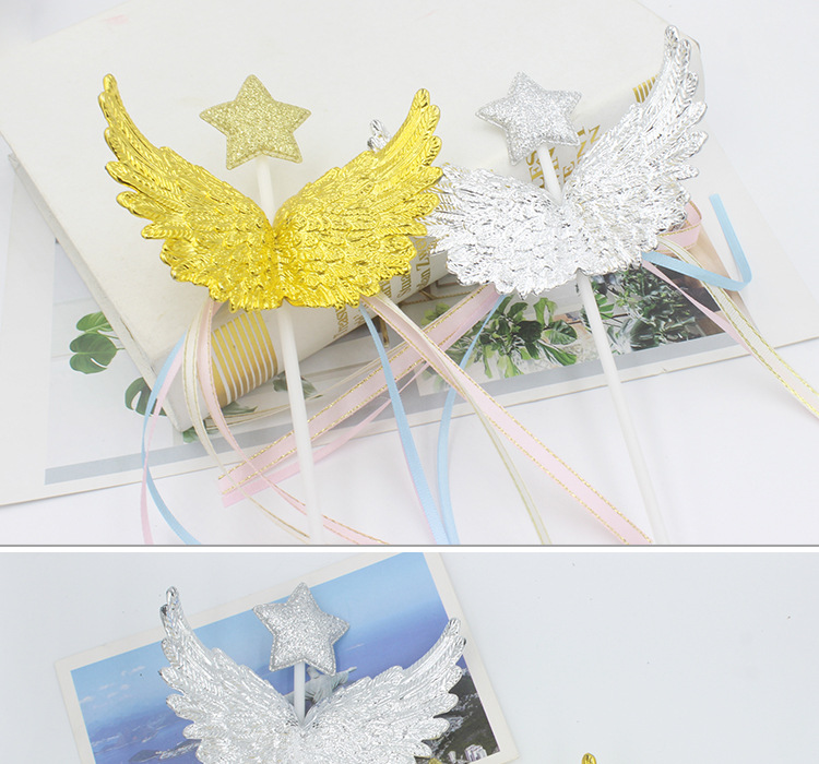 Gold and silver large wings decoration plug-in_02